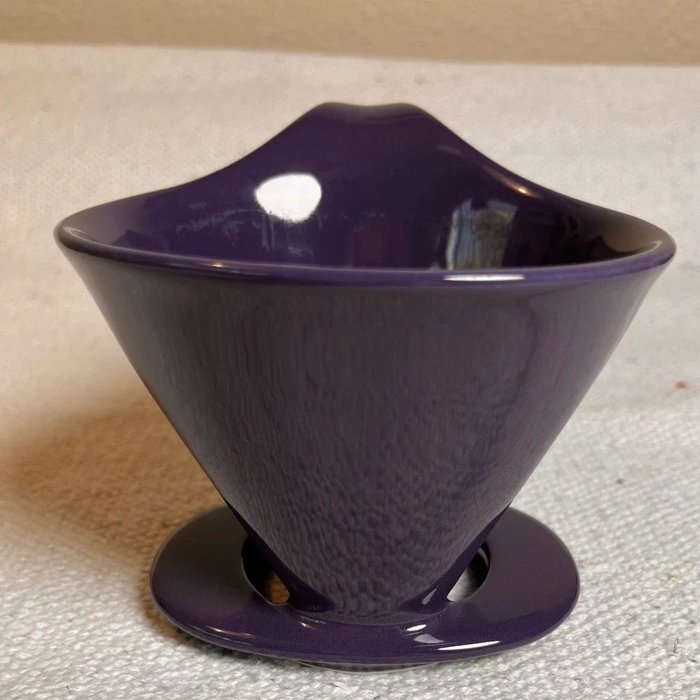 Purple Ceramic Coffee Pour Over Dripper Cone Brewer